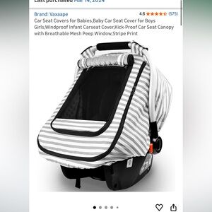 Striped Baby Car Seat Cover with Mesh Window